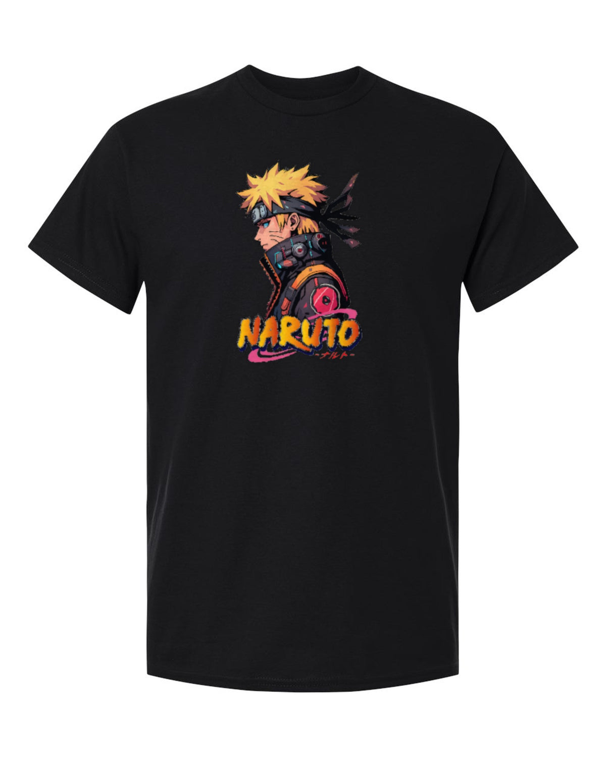 Naruto Anime Design — black t-shirt mockup