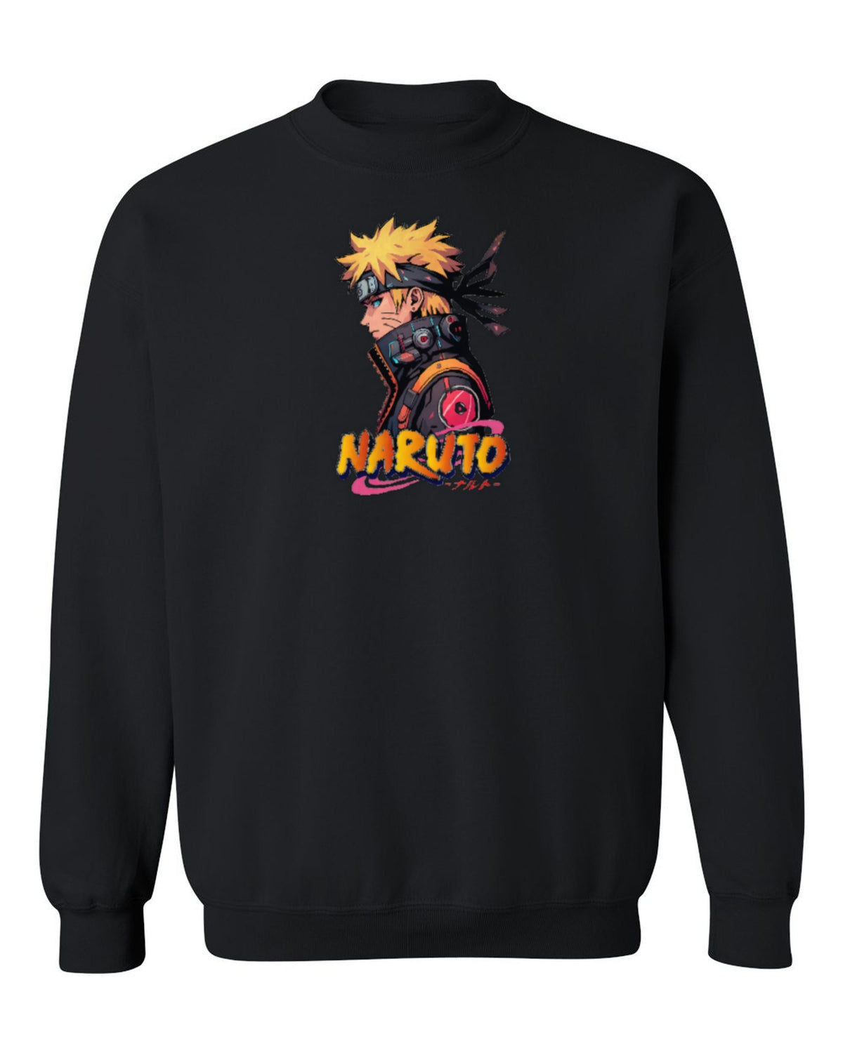 Naruto Anime Design — black crewneck mockup