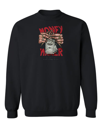 Money Maker Design — black crewneck mockup