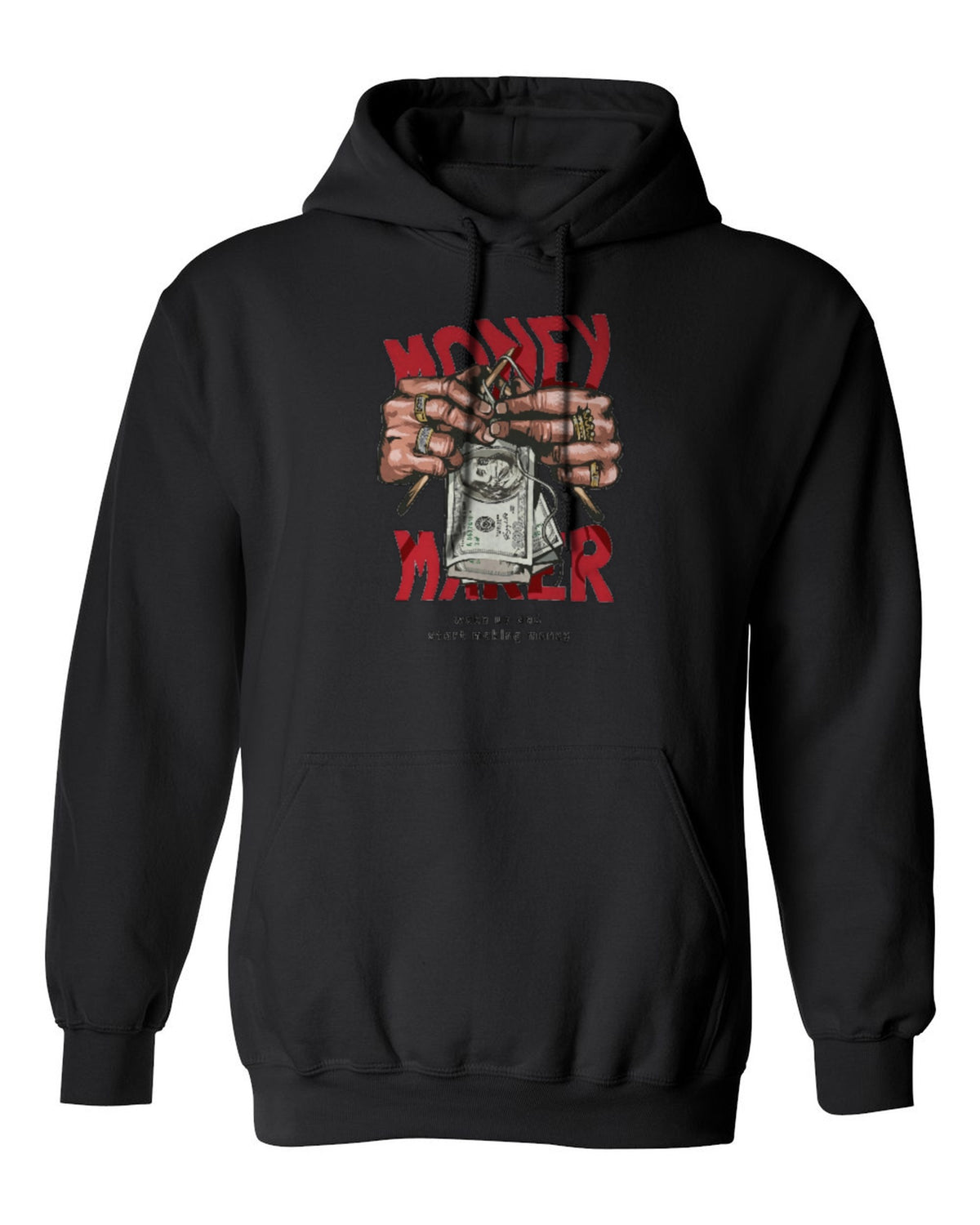 Money Maker Design — black hoodie mockup
