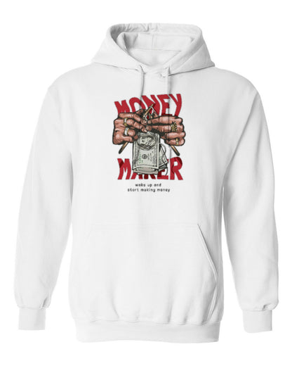 Money Maker Design — white hoodie mockup