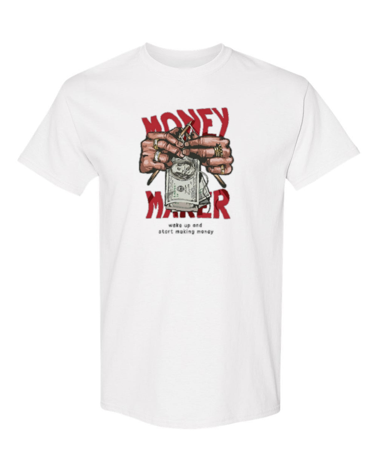 Money Maker Design — white t-shirt mockup