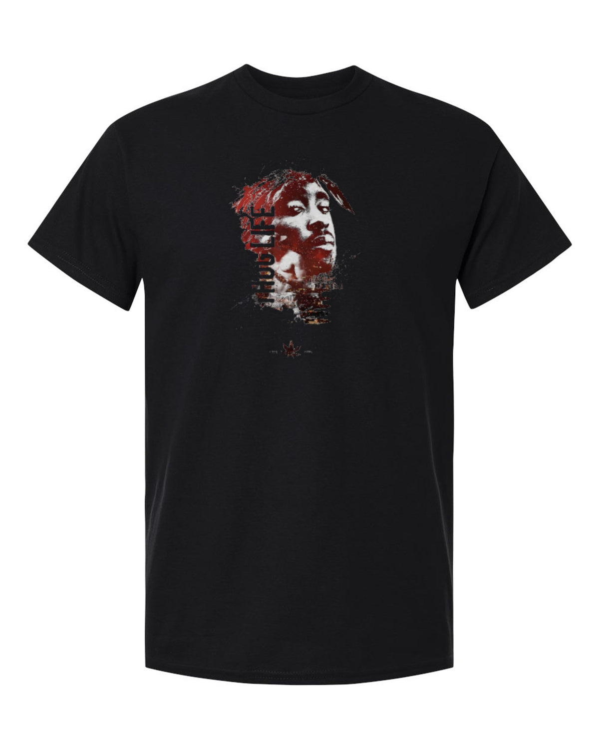 Tupac Thug Life Design — black t-shirt mockup
