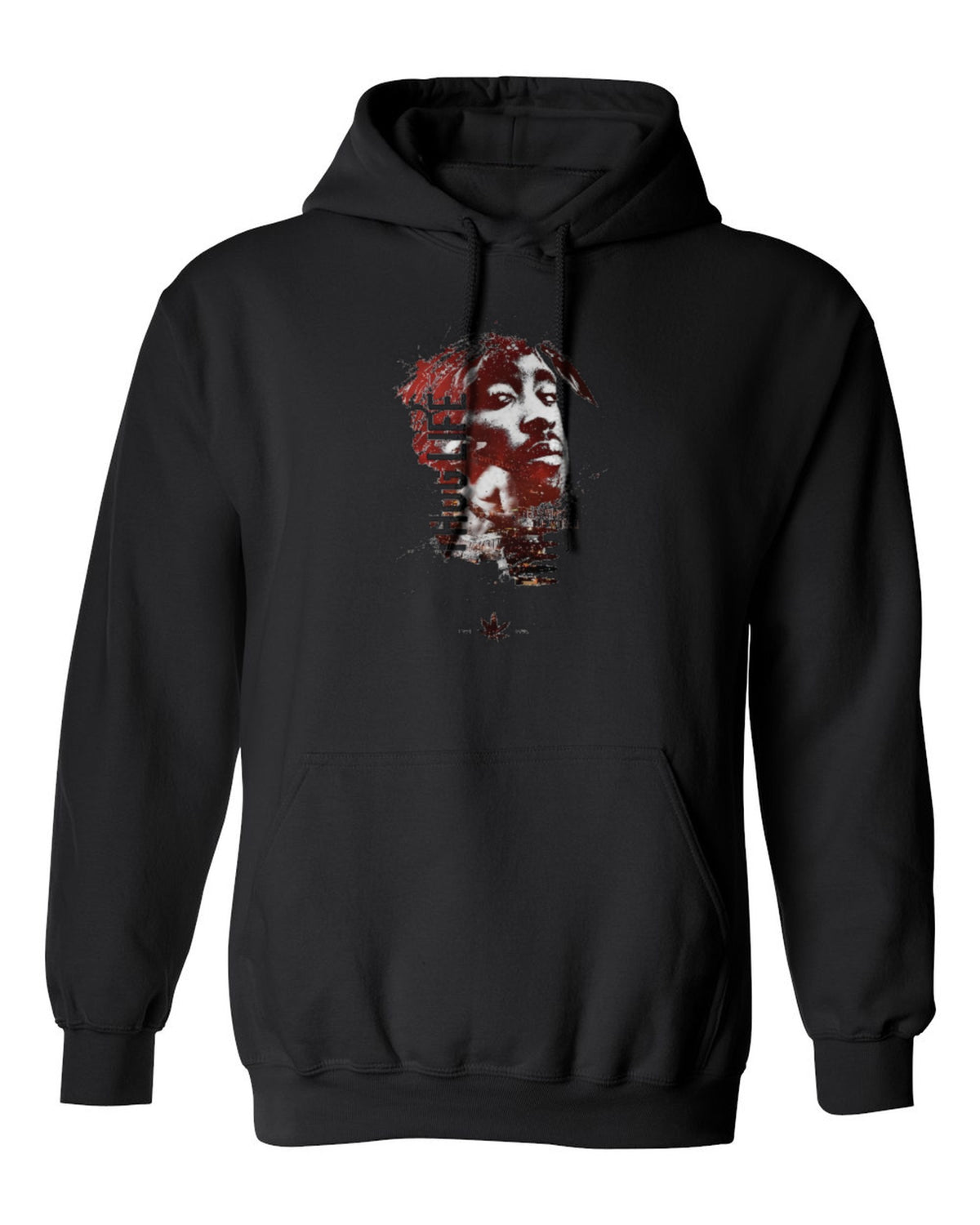 Tupac Thug Life Design — black hoodie mockup