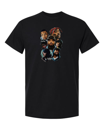 Hip Hop Legends Design — black t-shirt mockup
