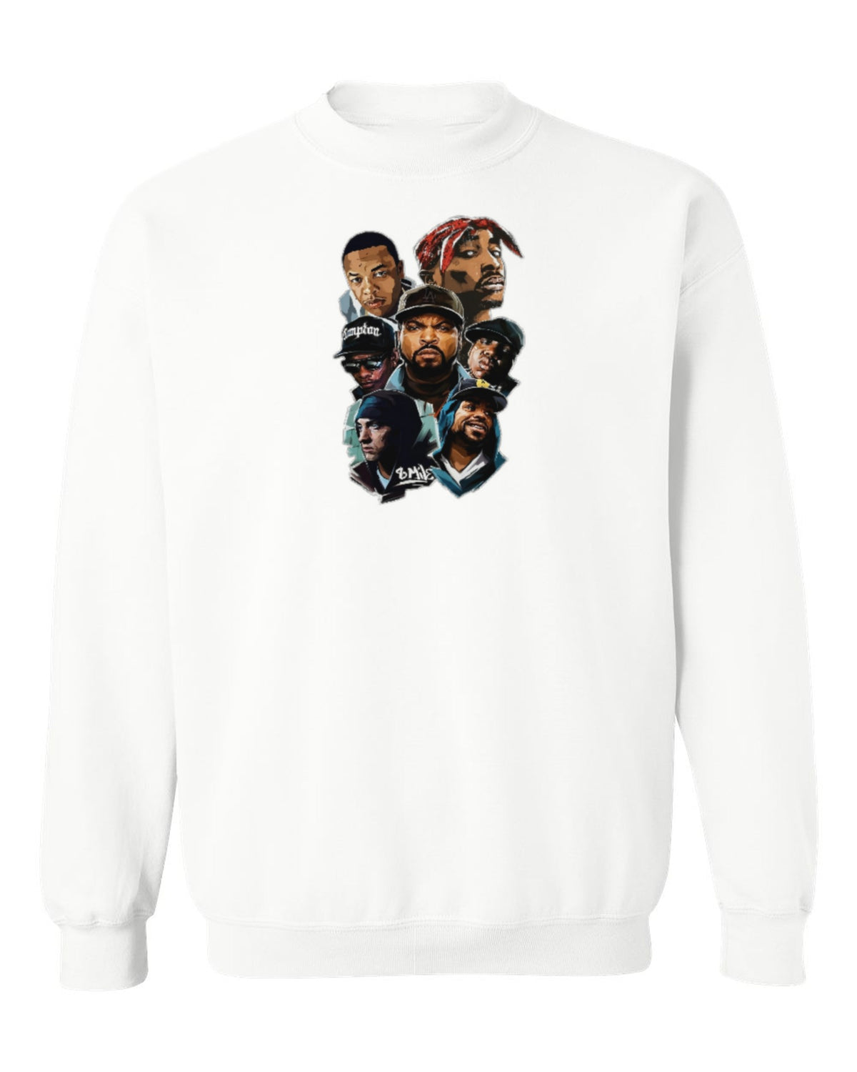 Hip Hop Legends Design — white crewneck mockup