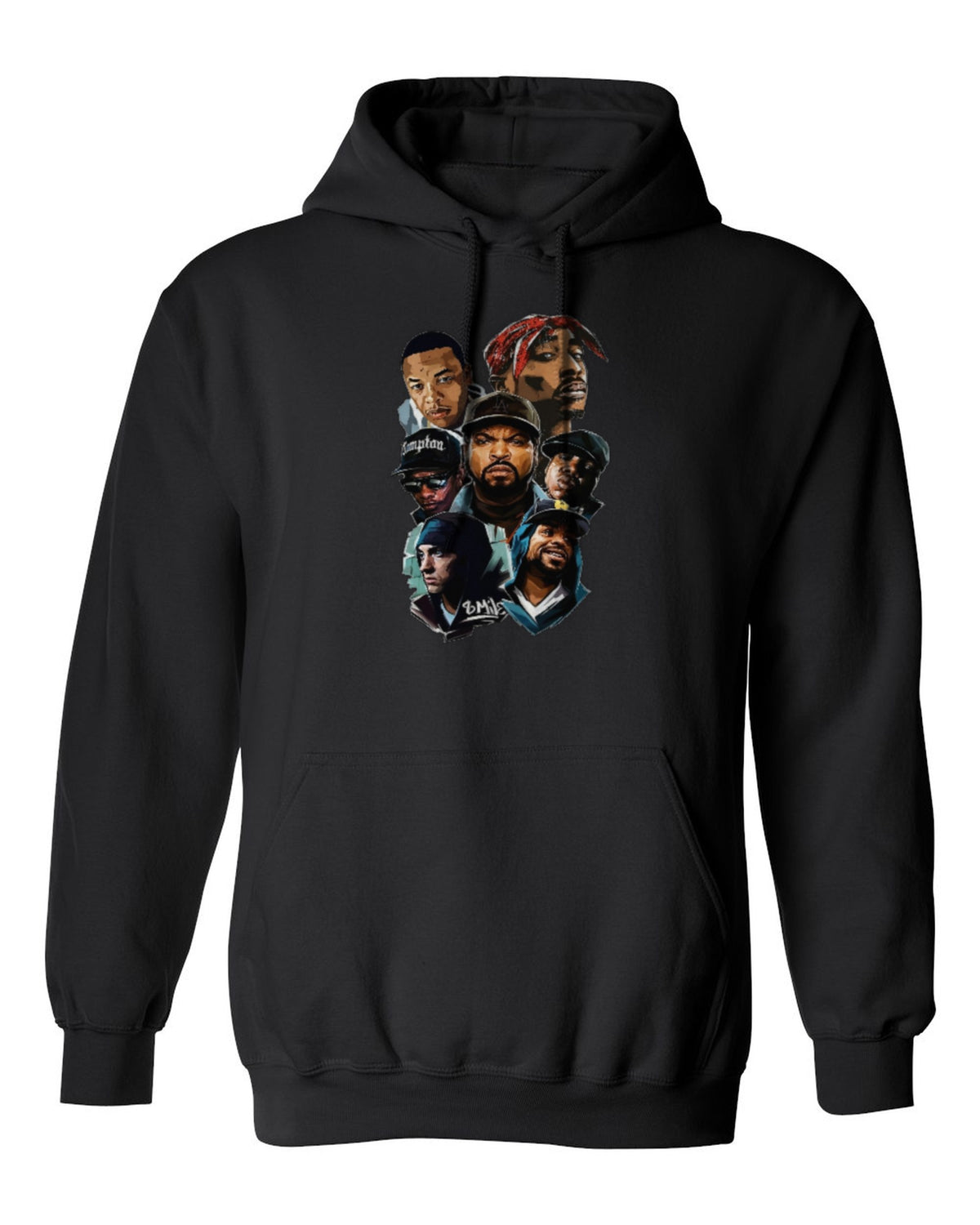 Hip Hop Legends Design — black hoodie mockup