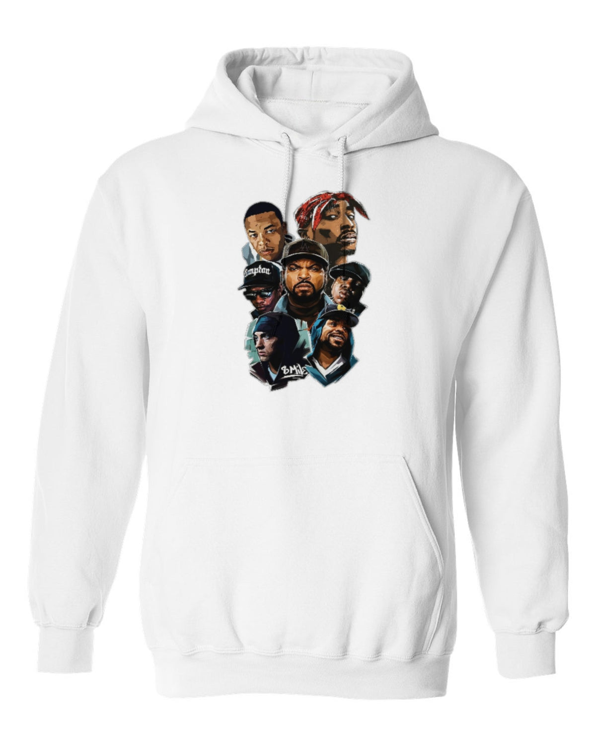 Hip Hop Legends Design — white hoodie mockup