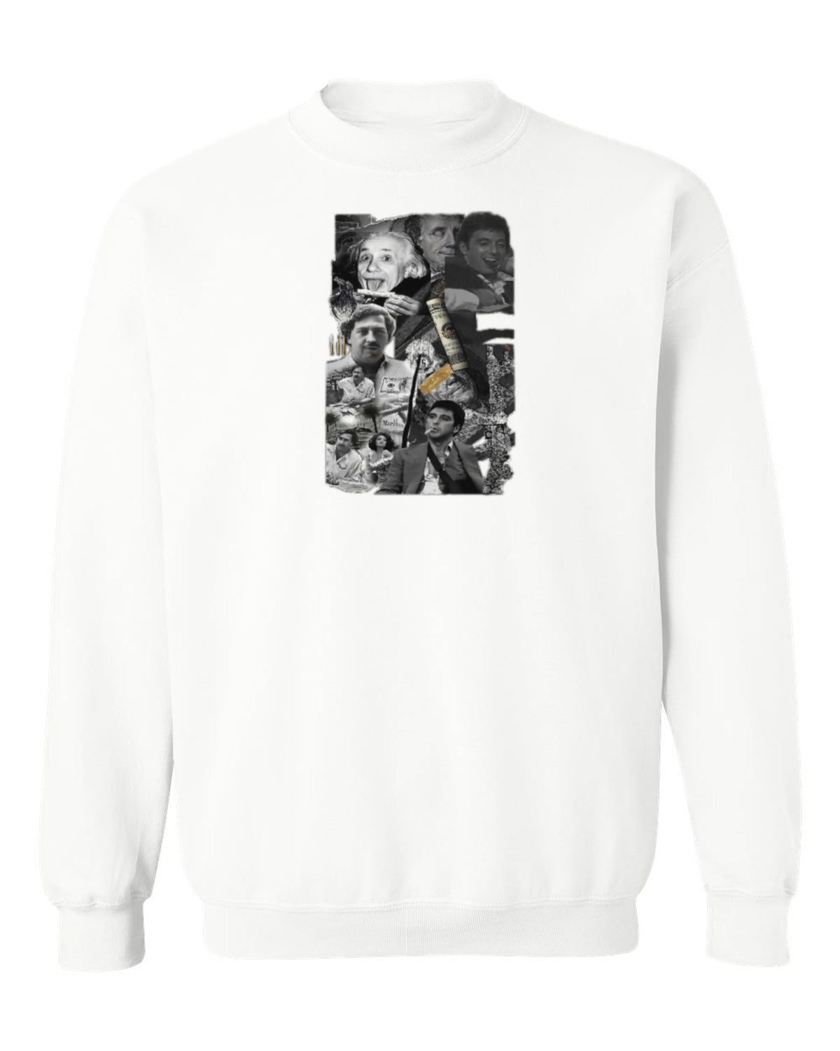 Scarface Collage Design — white crewneck mockup