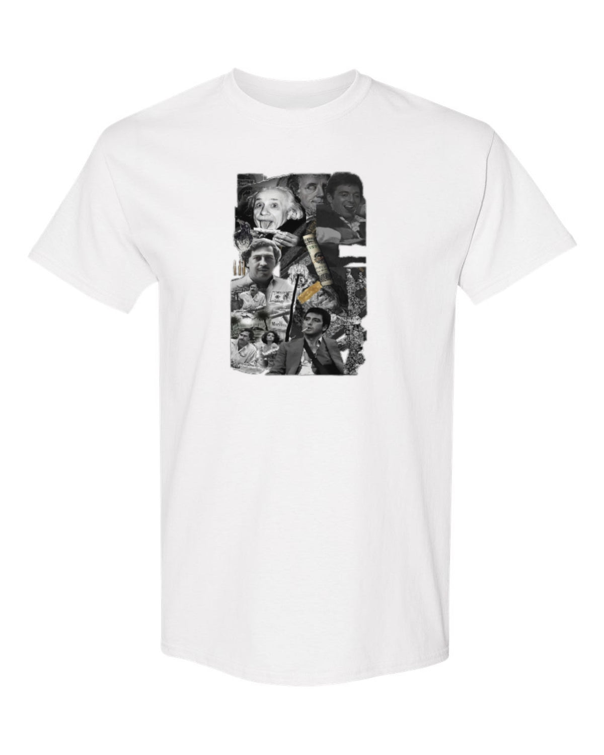 Scarface Collage Design — white t-shirt mockup