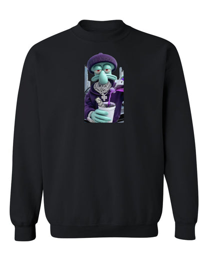 Squidward Drip Design — black crewneck mockup