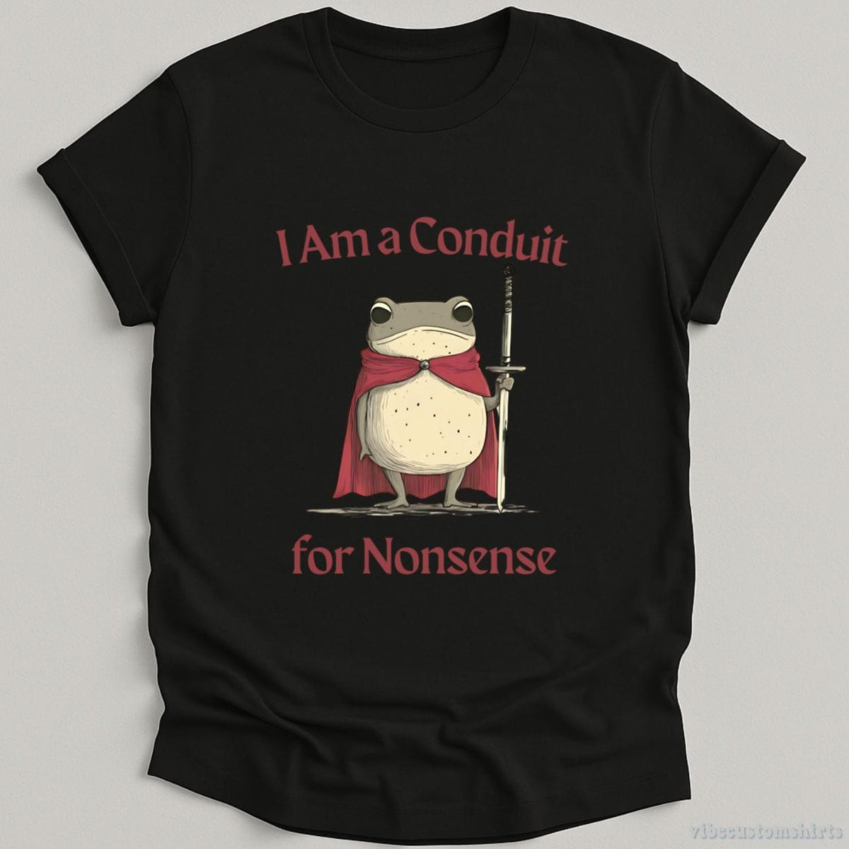 I Am a Conduit for Nonsense Vintage Silly Frog T-shirt graphic design — view 6