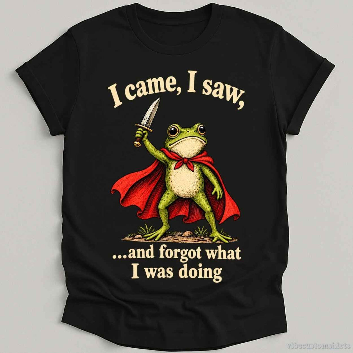I Came I Saw And Forgot What I Was Doing Frog T-shirt graphic design — view 3