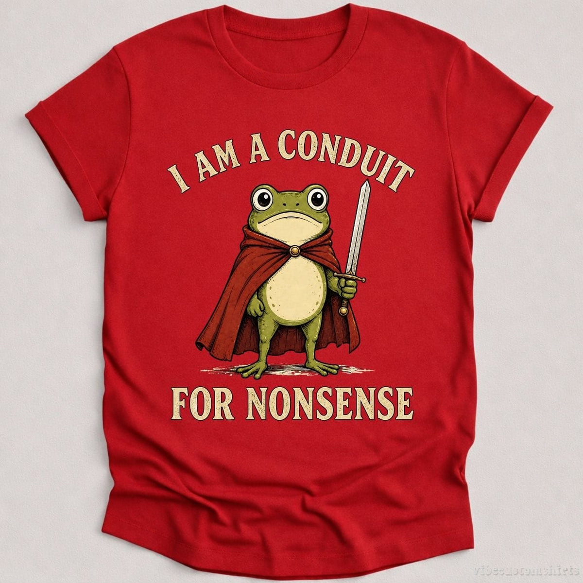 I Am A Conduit For Nonsense Frog Knight T-shirt graphic design — view 6