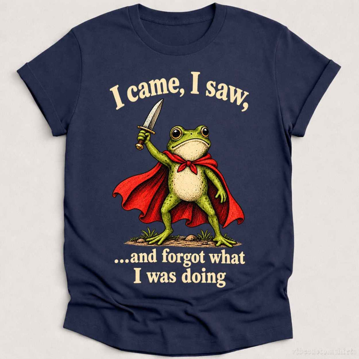 I Came I Saw And Forgot What I Was Doing Frog T-shirt graphic design — view 1