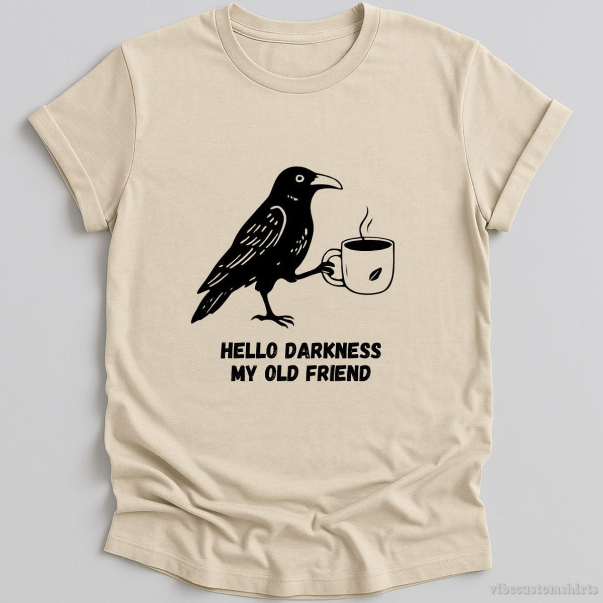 Hello Darkness My Old Friend Raven Crow T-shirt graphic design — view 6