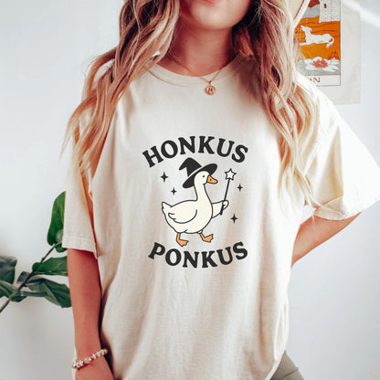 Honkus Ponkus Witch Goose Halloween T-shirt graphic design — view 5