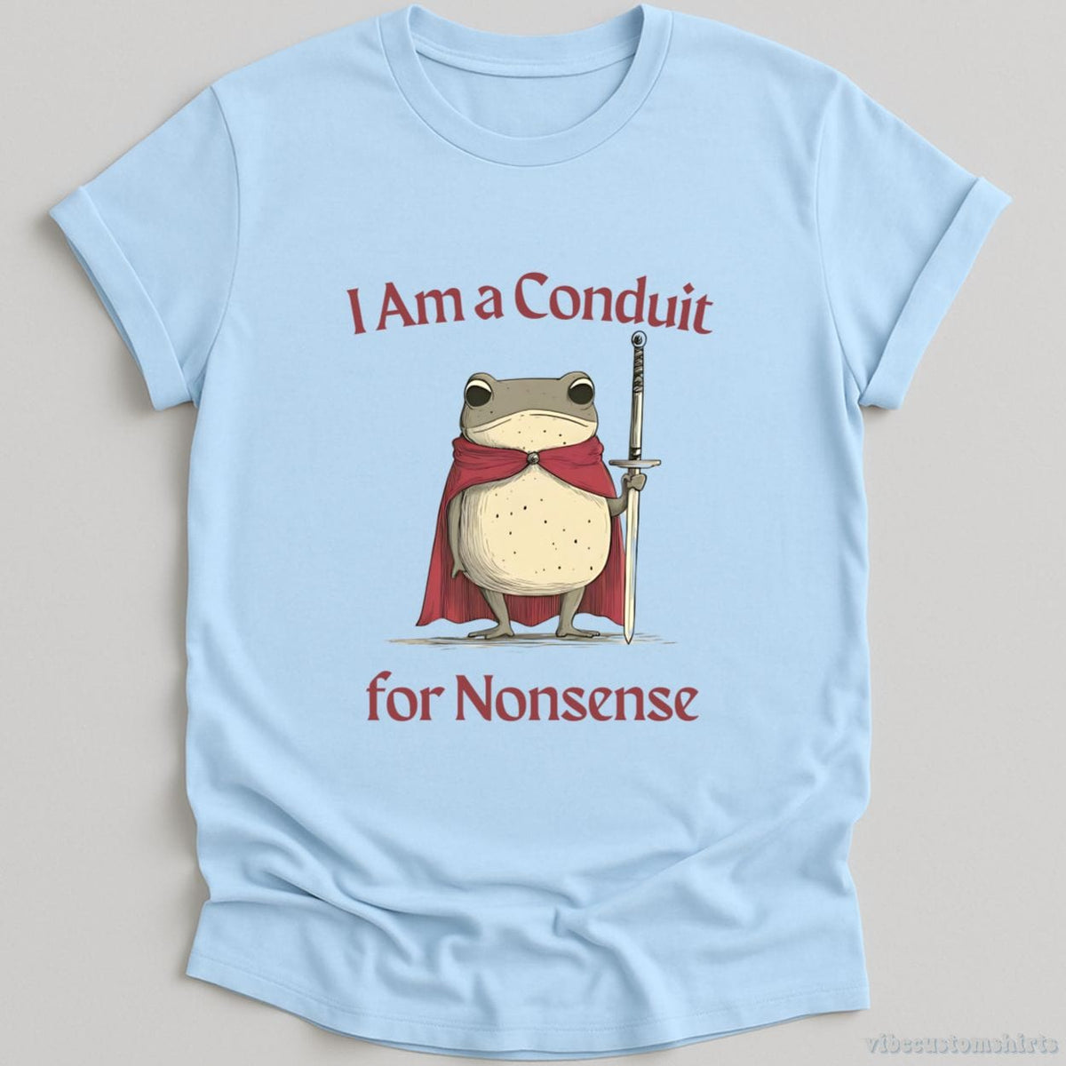 I Am a Conduit for Nonsense Vintage Silly Frog T-shirt graphic design — view 3