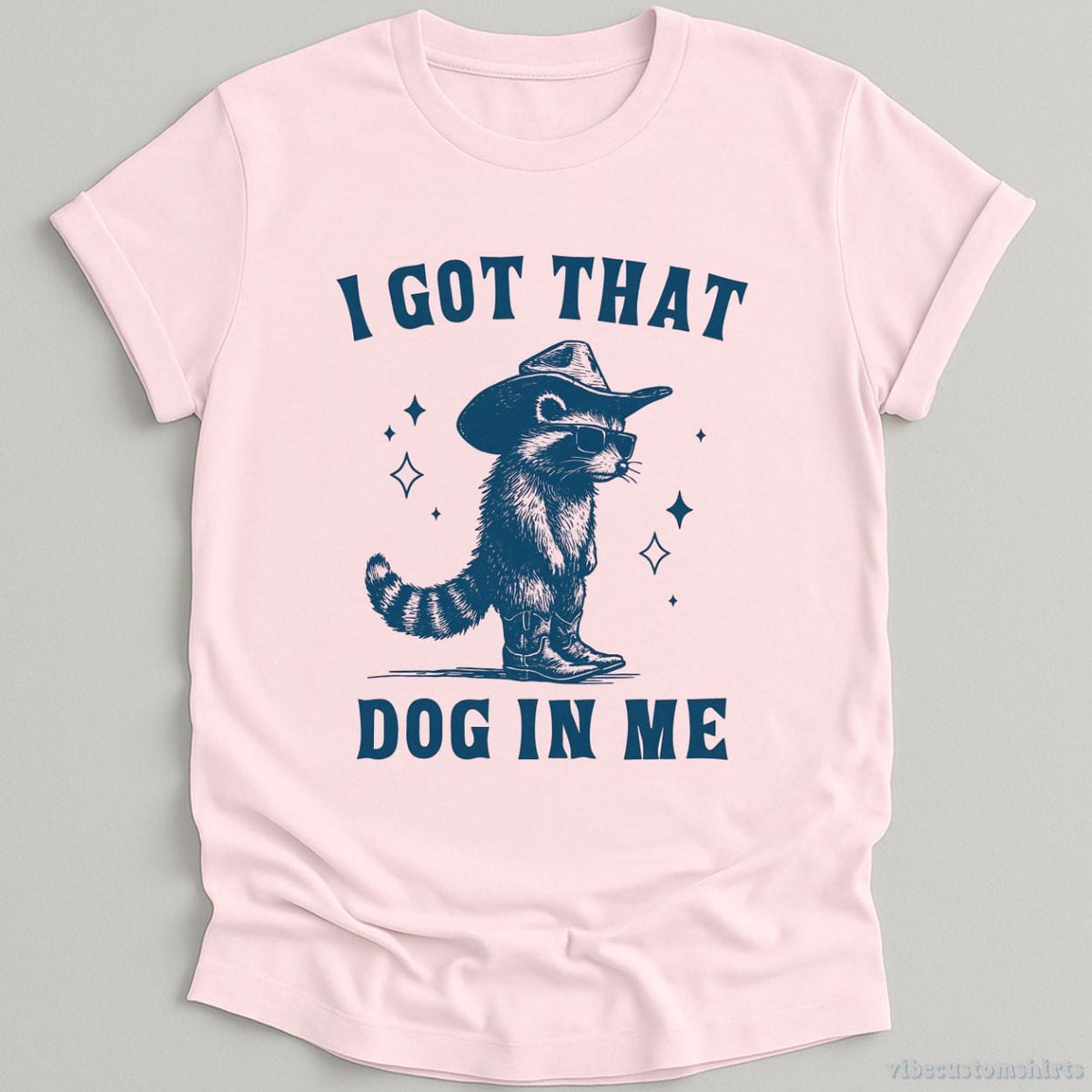 I Got That Dog in Me Cowboy Raccoon T-shirt graphic design — view 5