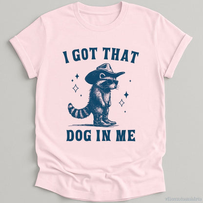 I Got That Dog in Me Cowboy Raccoon T-shirt graphic design — view 5