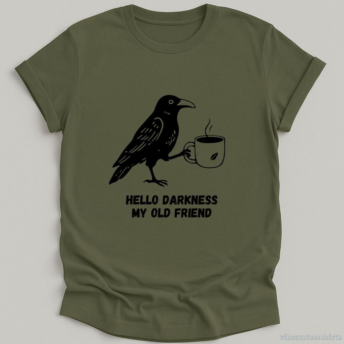 Hello Darkness My Old Friend Raven Crow T-shirt graphic design — view 5
