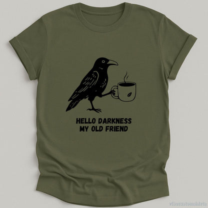 Hello Darkness My Old Friend Raven Crow T-shirt graphic design — view 5