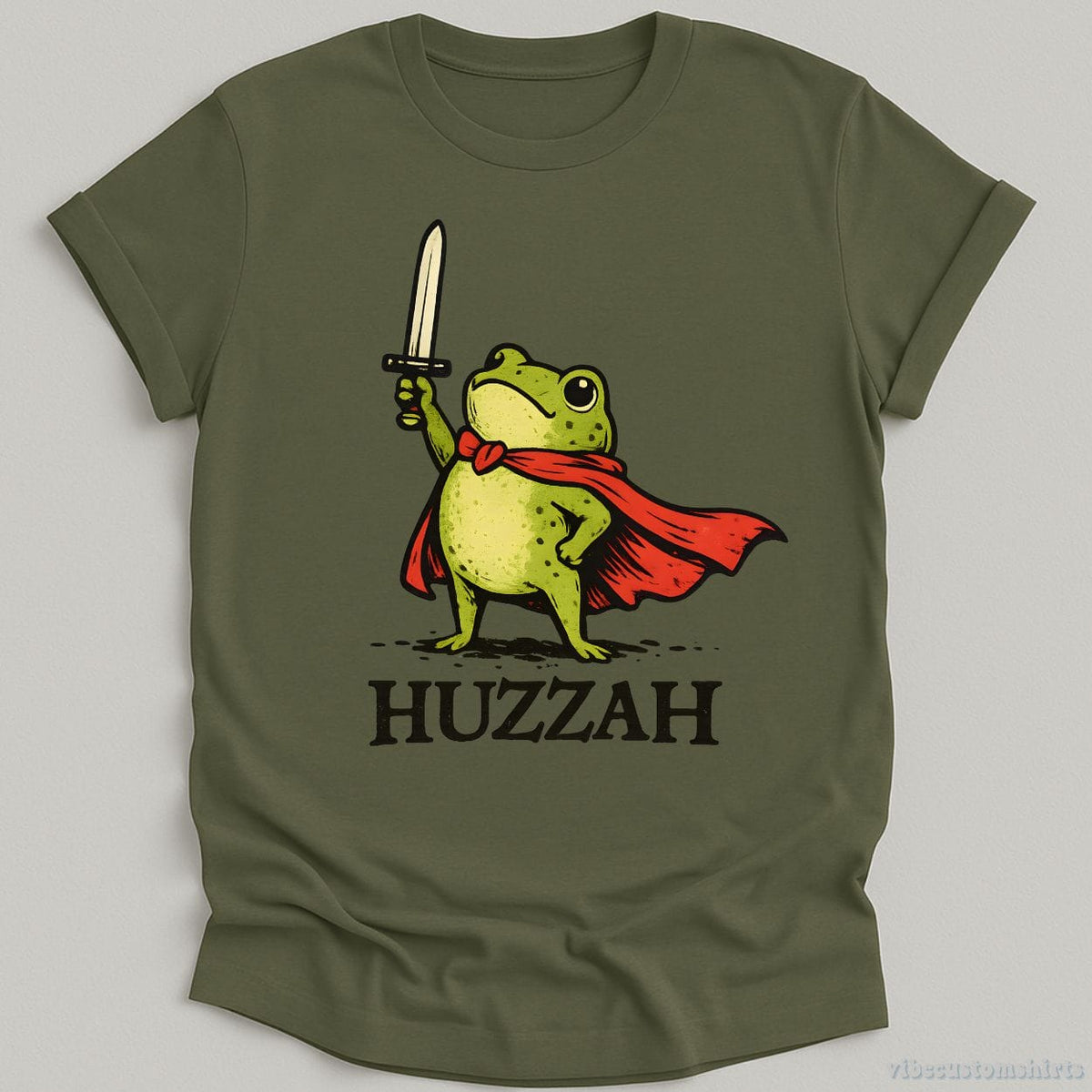 Huzzah Frog T-shirt graphic design — view 3