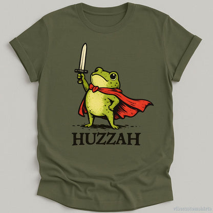 Huzzah Frog T-shirt graphic design — view 3