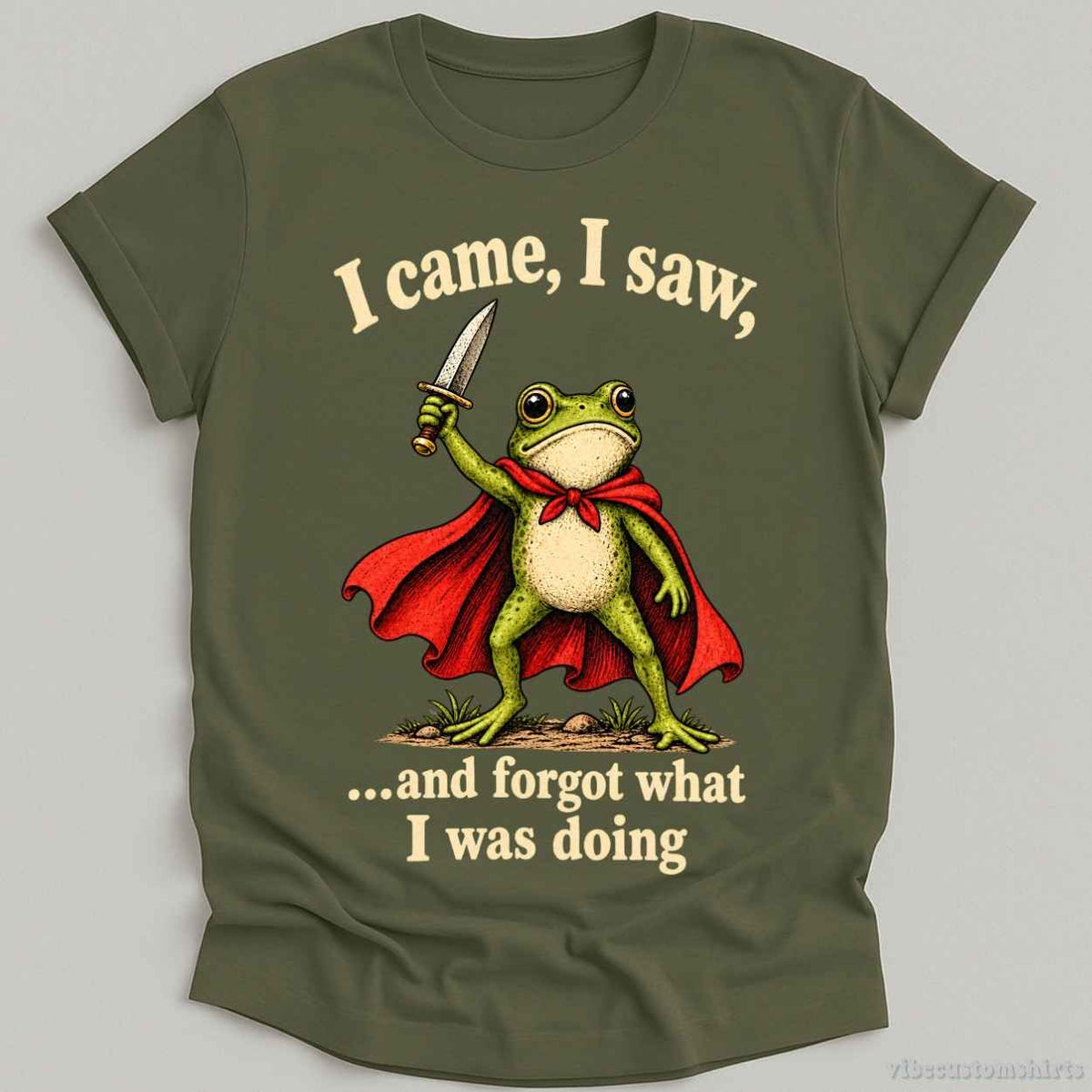 I Came I Saw And Forgot What I Was Doing Frog T-shirt graphic design — view 5
