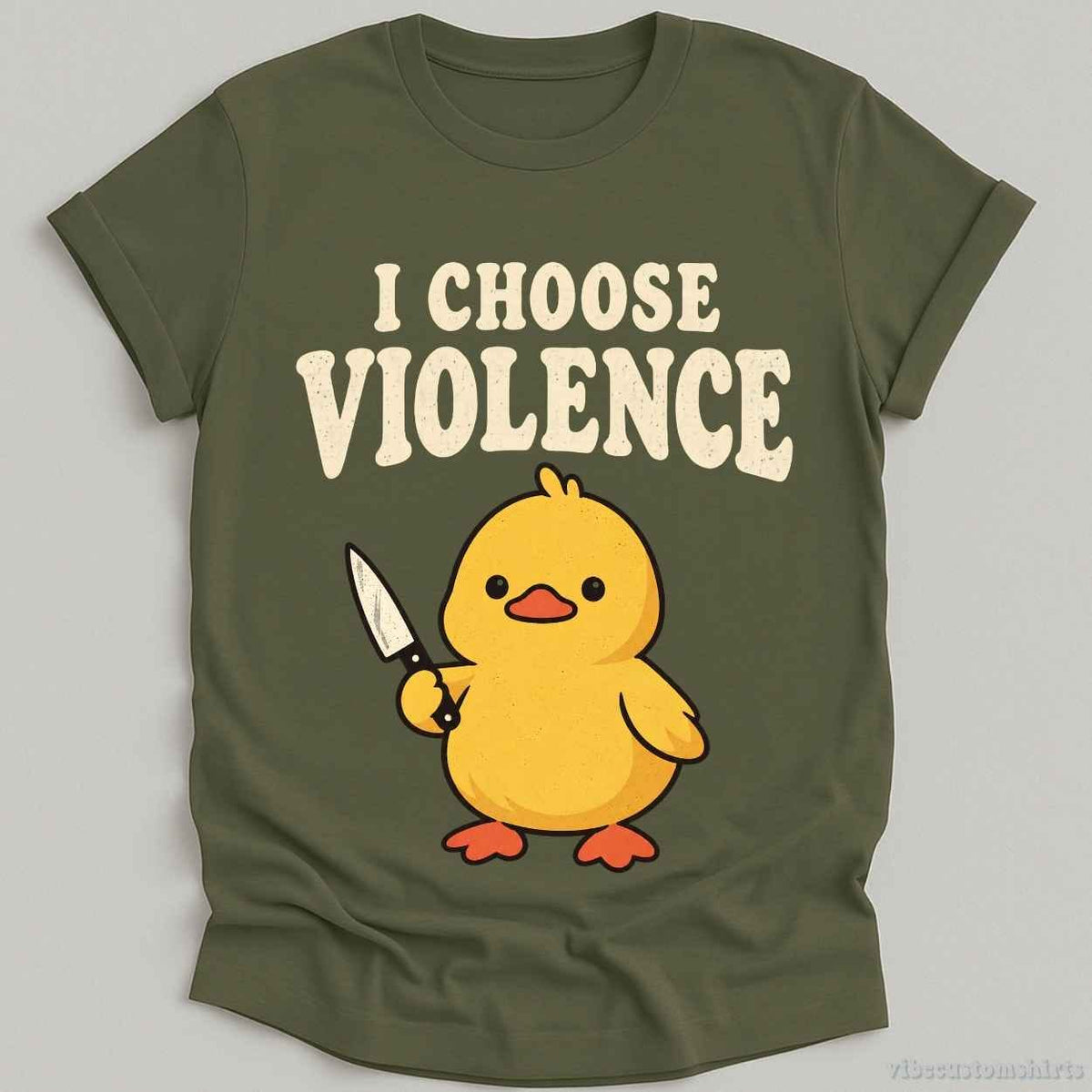 I Choose Violence Sarcastic Duck T-shirt graphic design — view 5