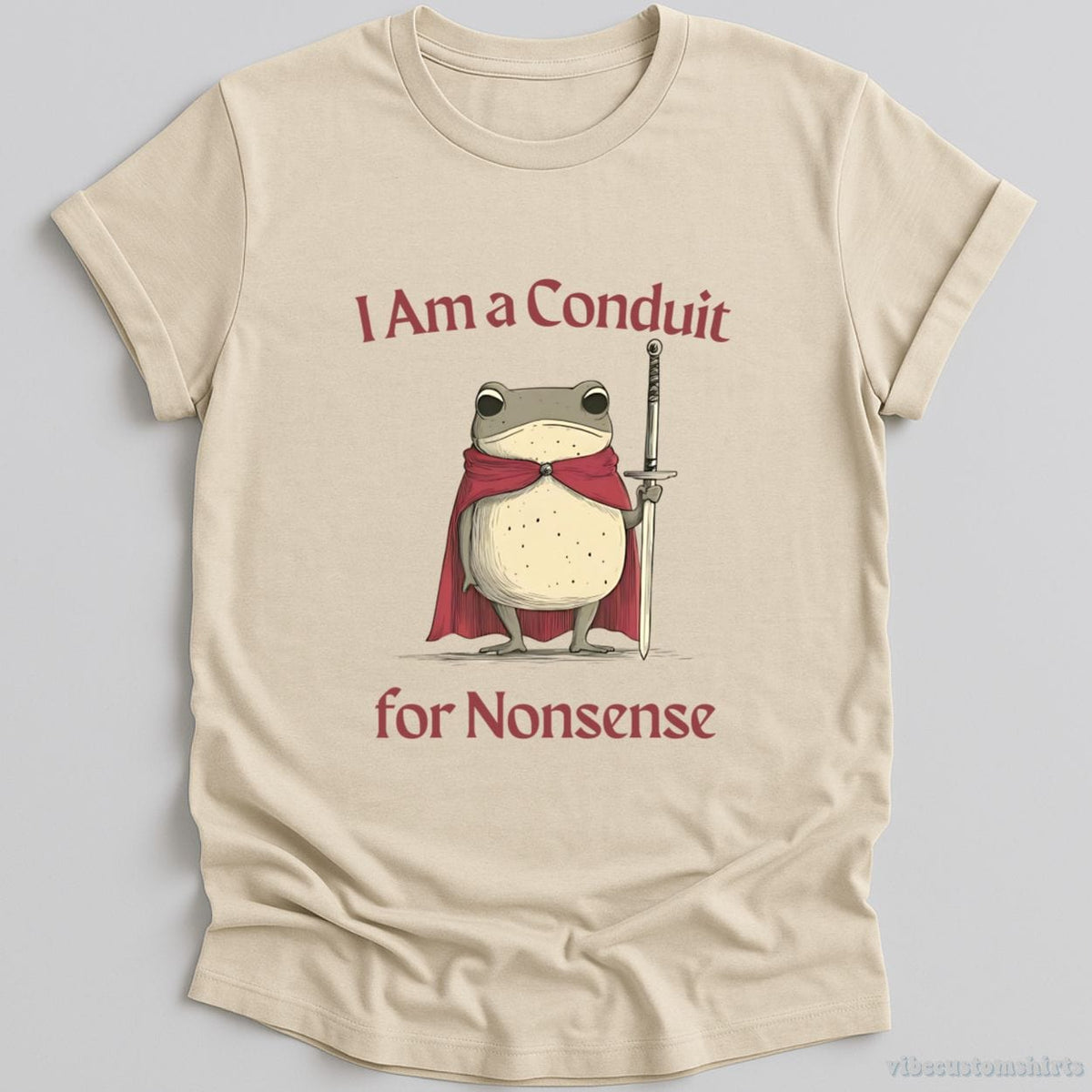 I Am a Conduit for Nonsense Vintage Silly Frog T-shirt graphic design — view 1