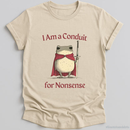 I Am a Conduit for Nonsense Vintage Silly Frog T-shirt graphic design — view 1