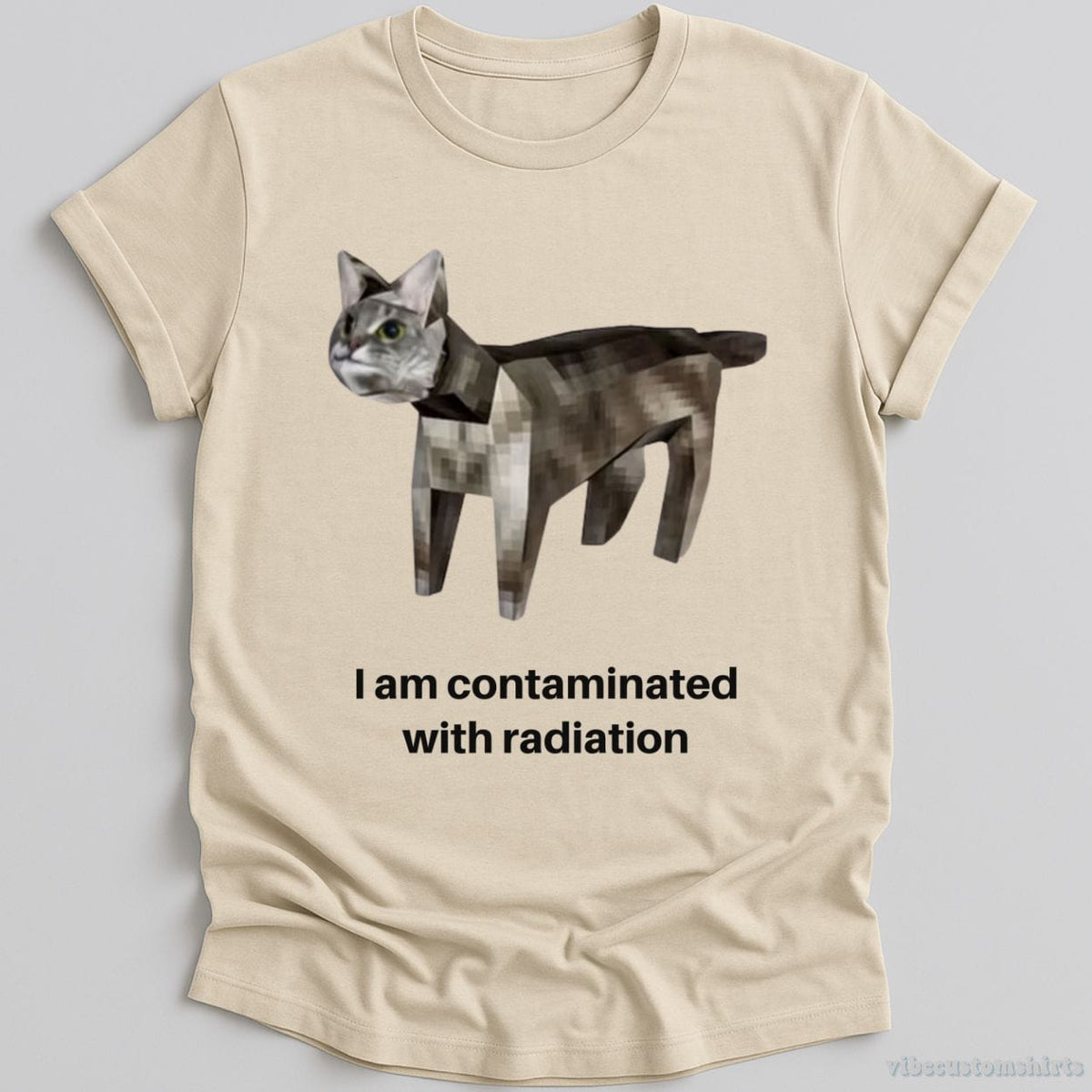 I Am Contaminated With Radiation Cat T-shirt graphic design — view 1