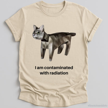 I Am Contaminated With Radiation Cat T-shirt graphic design — view 1