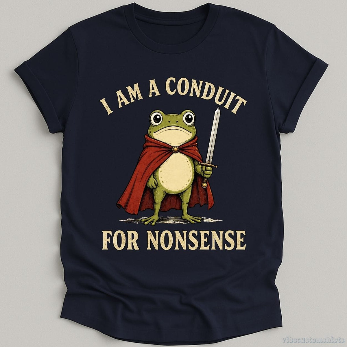 I Am A Conduit For Nonsense Frog Knight T-shirt graphic design — view 4