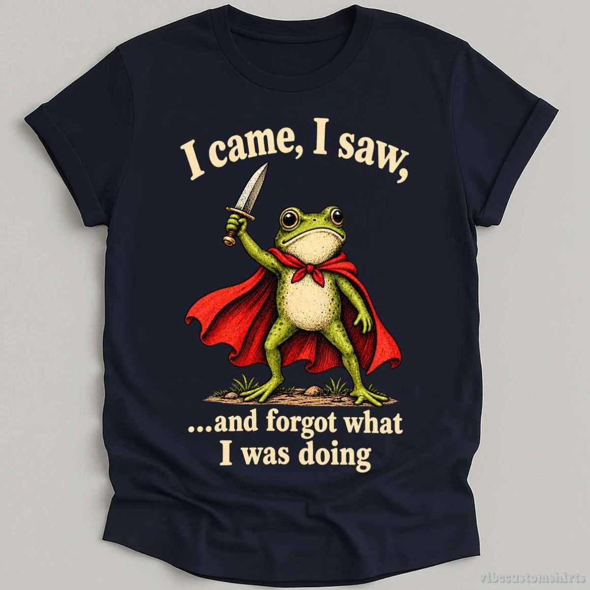 I Came I Saw And Forgot What I Was Doing Frog T-shirt graphic design — view 4