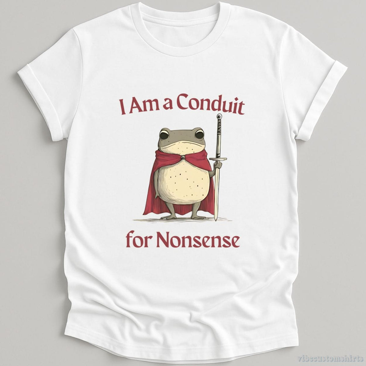 I Am a Conduit for Nonsense Vintage Silly Frog T-shirt graphic design — view 2